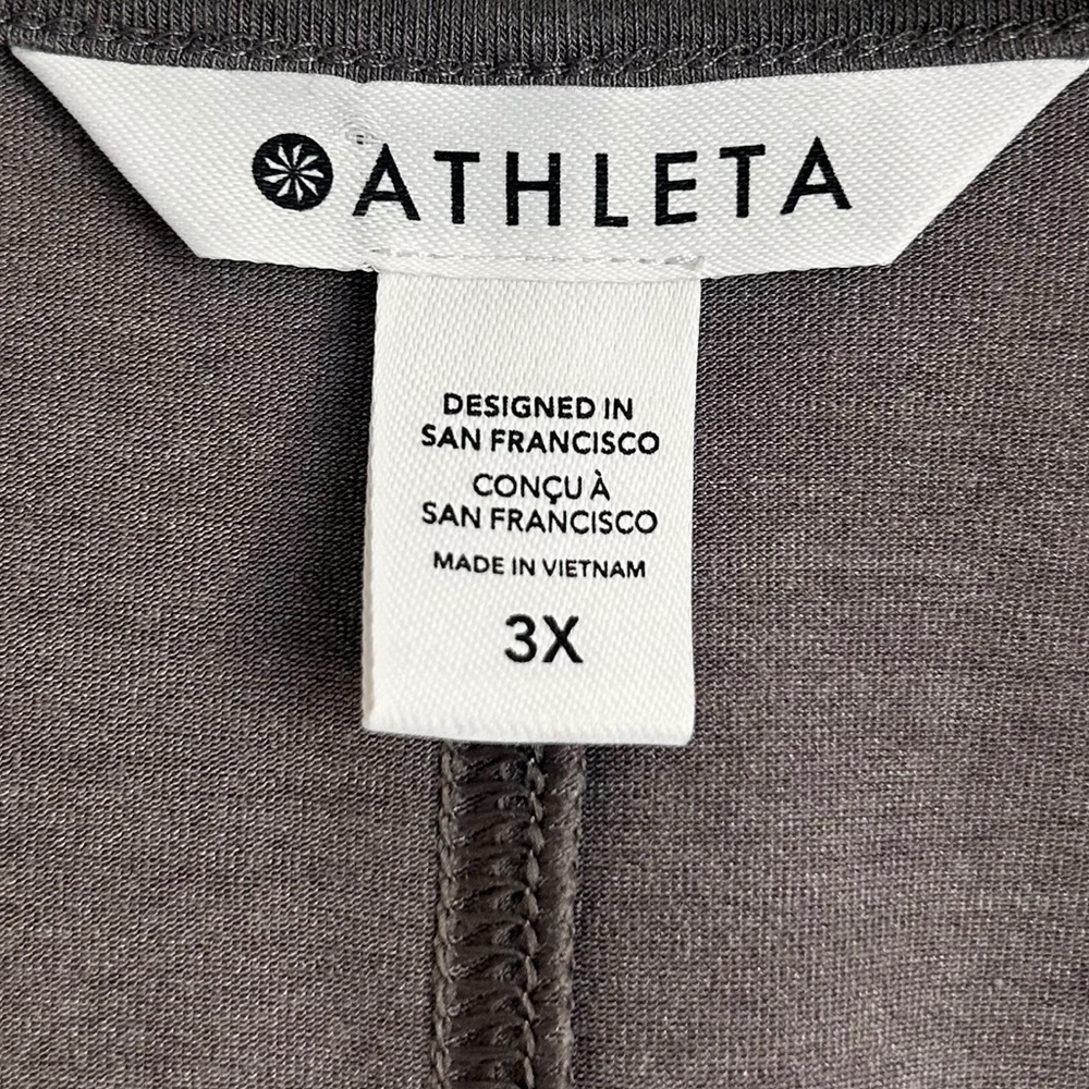 Athleta Stratus II Tee T Shirt Womens V-Neck 3X Gray Short Sleeve - Picture 6 of 10